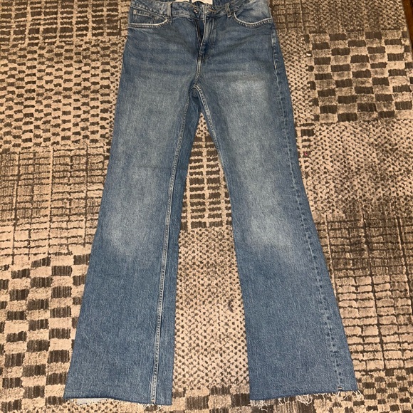 Mango Light Blue Wide Leg Jeans - Picture 1 of 4